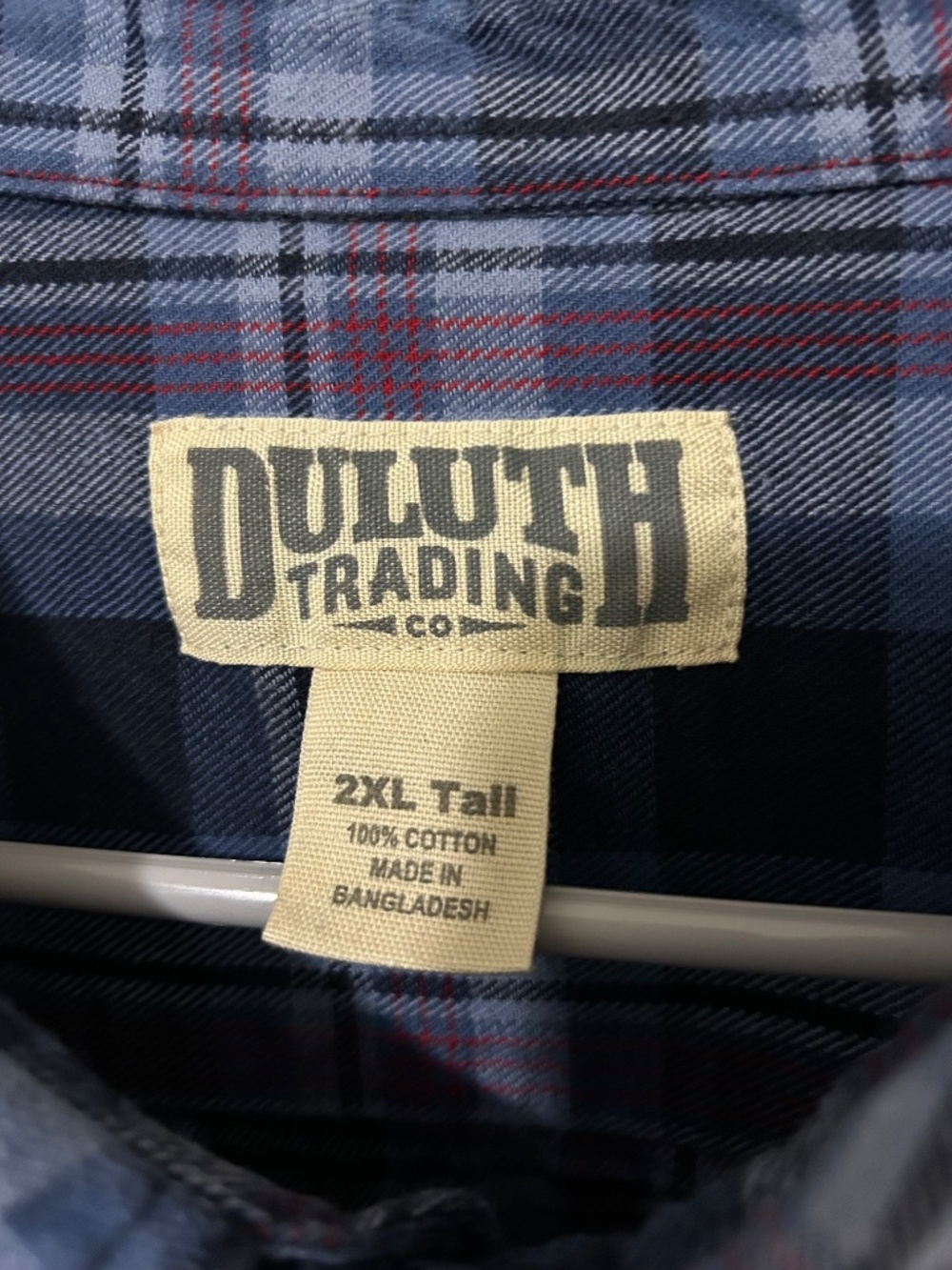 Duluth Trading Co. Men's 2XL Tall Plaid Flannel Shirt Long Sleeve Cotton - Picture 13 of 13